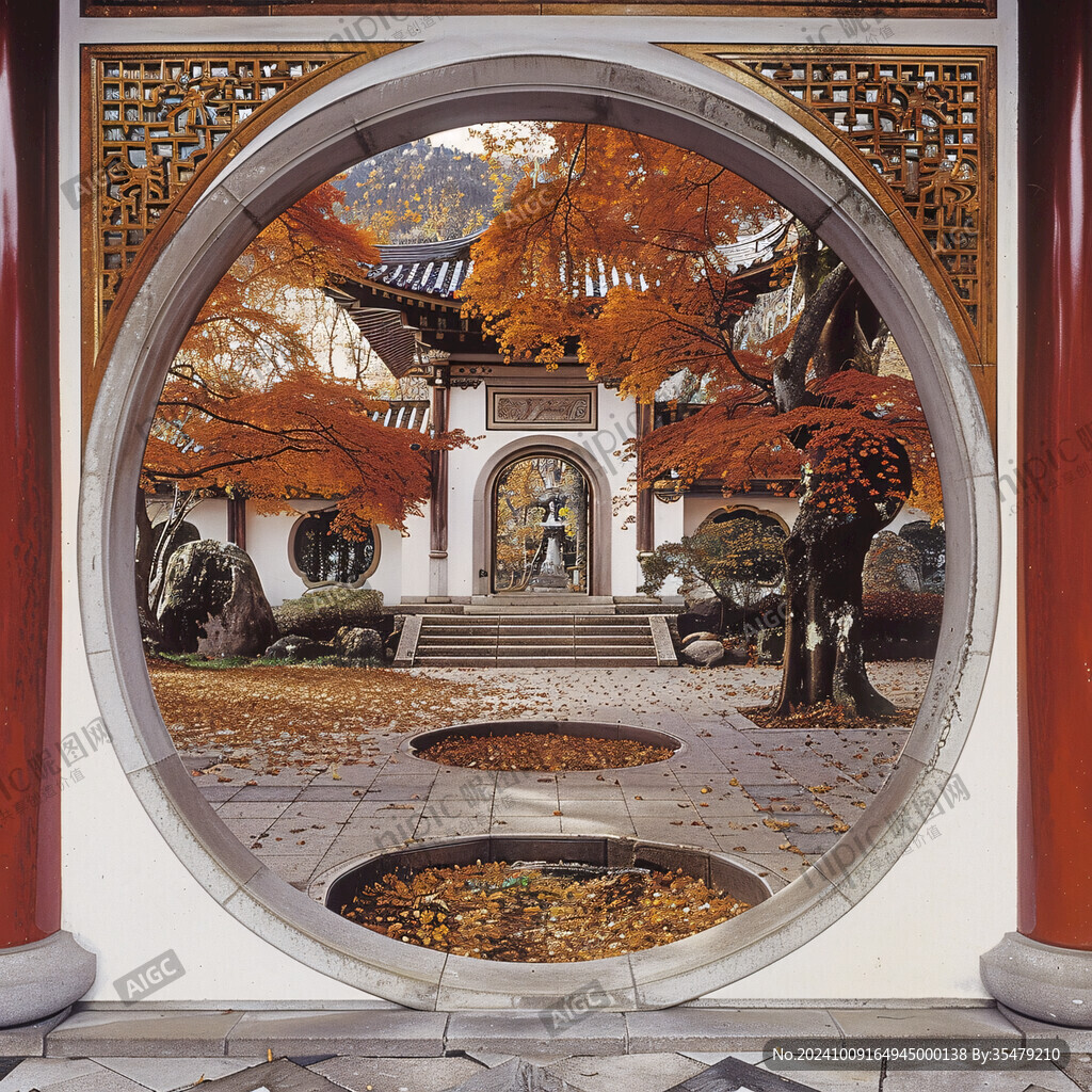 古典園林圓洞門