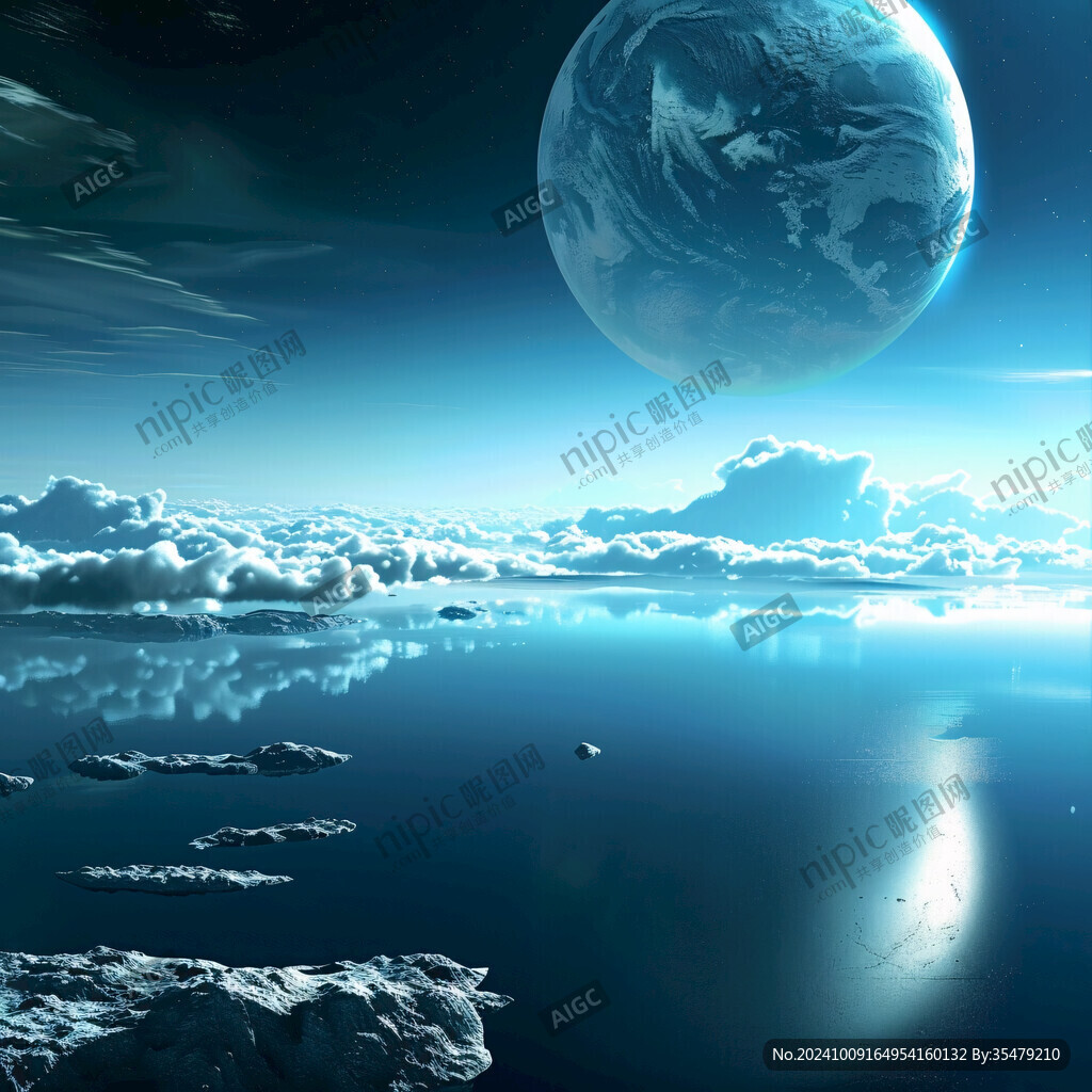 藍色星空星球元宇宙