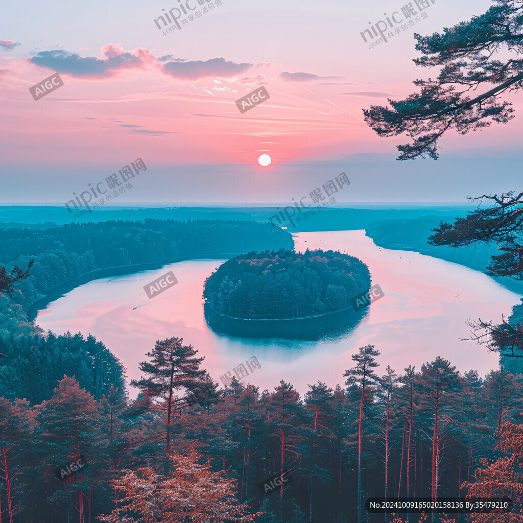 森林湖泊天池