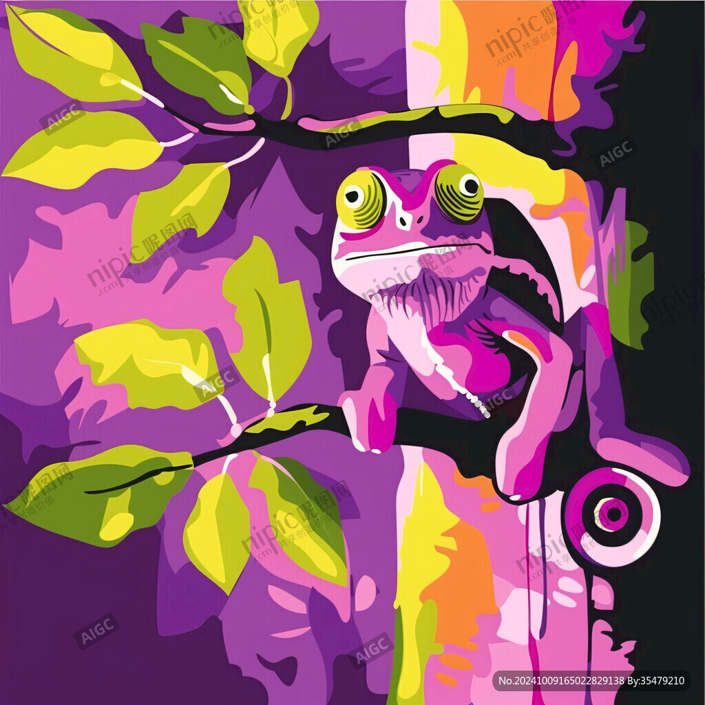 變色龍插畫