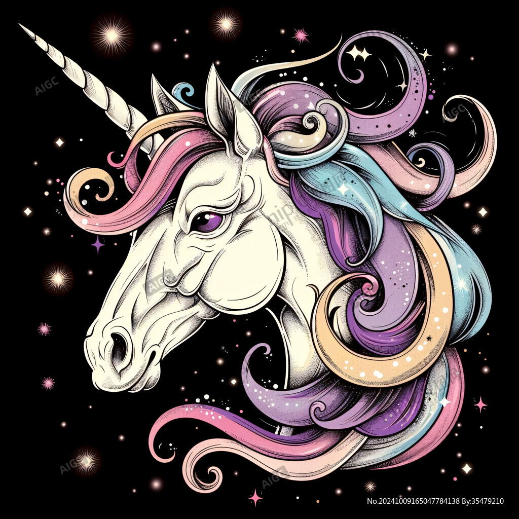 夢幻獨角獸印花圖案