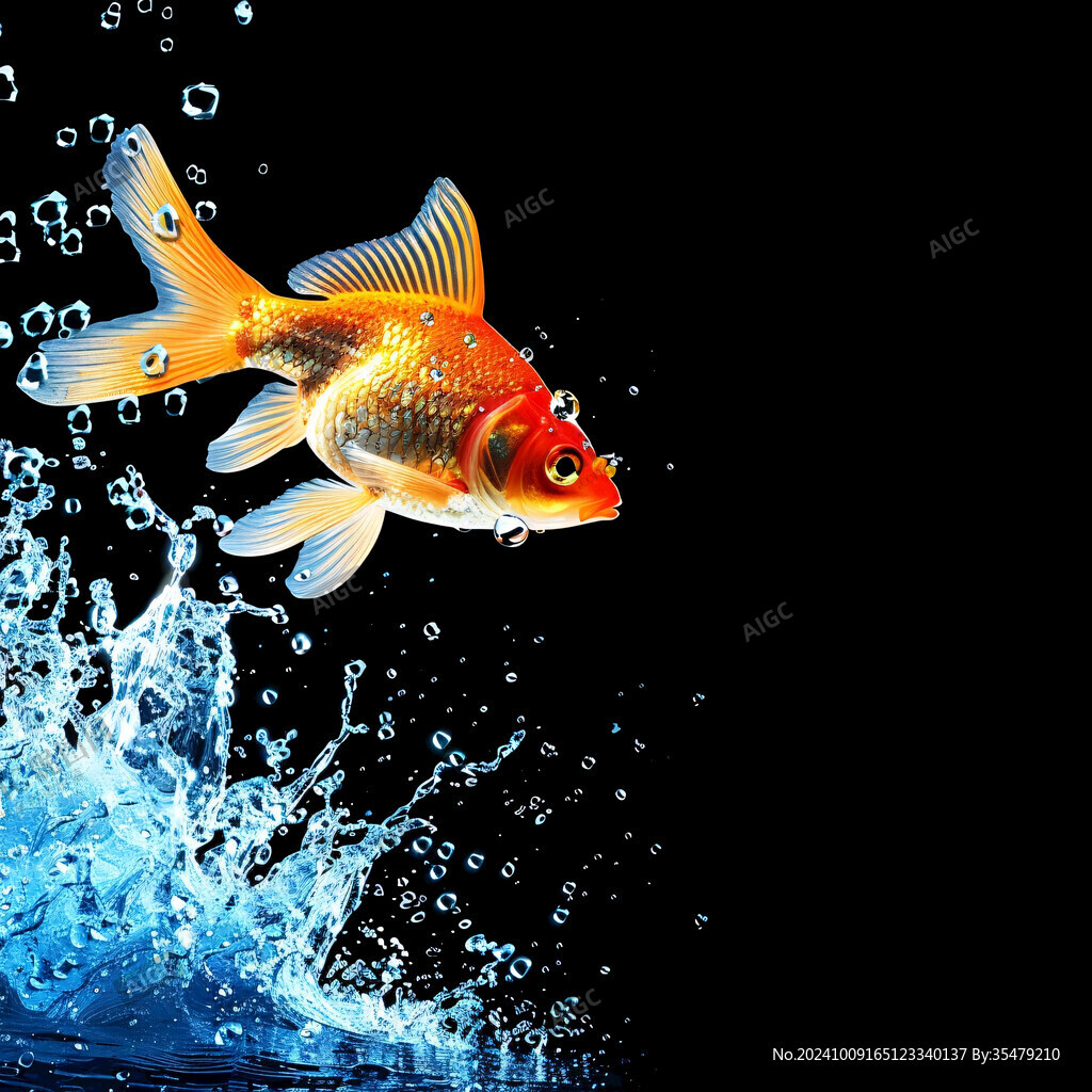 水中飄逸的金魚