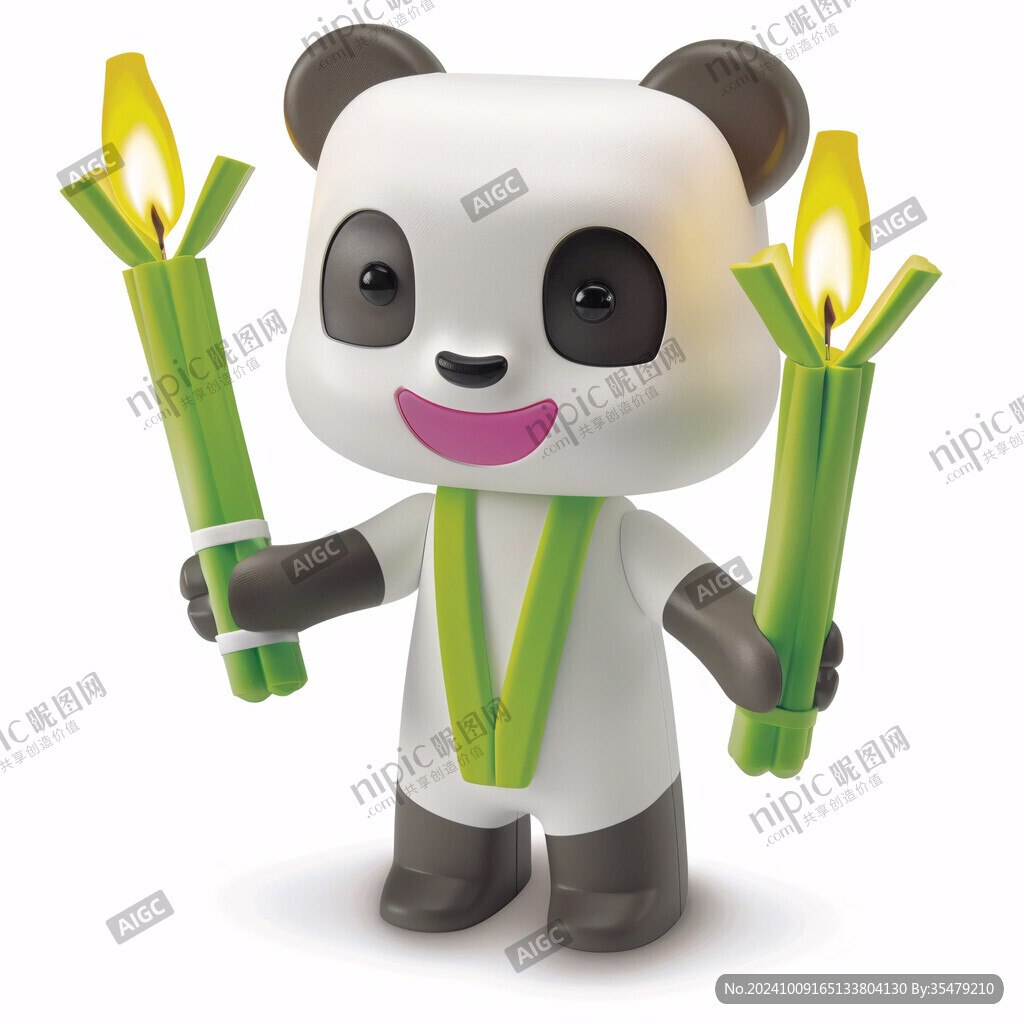 卡通熊貓卡通選手