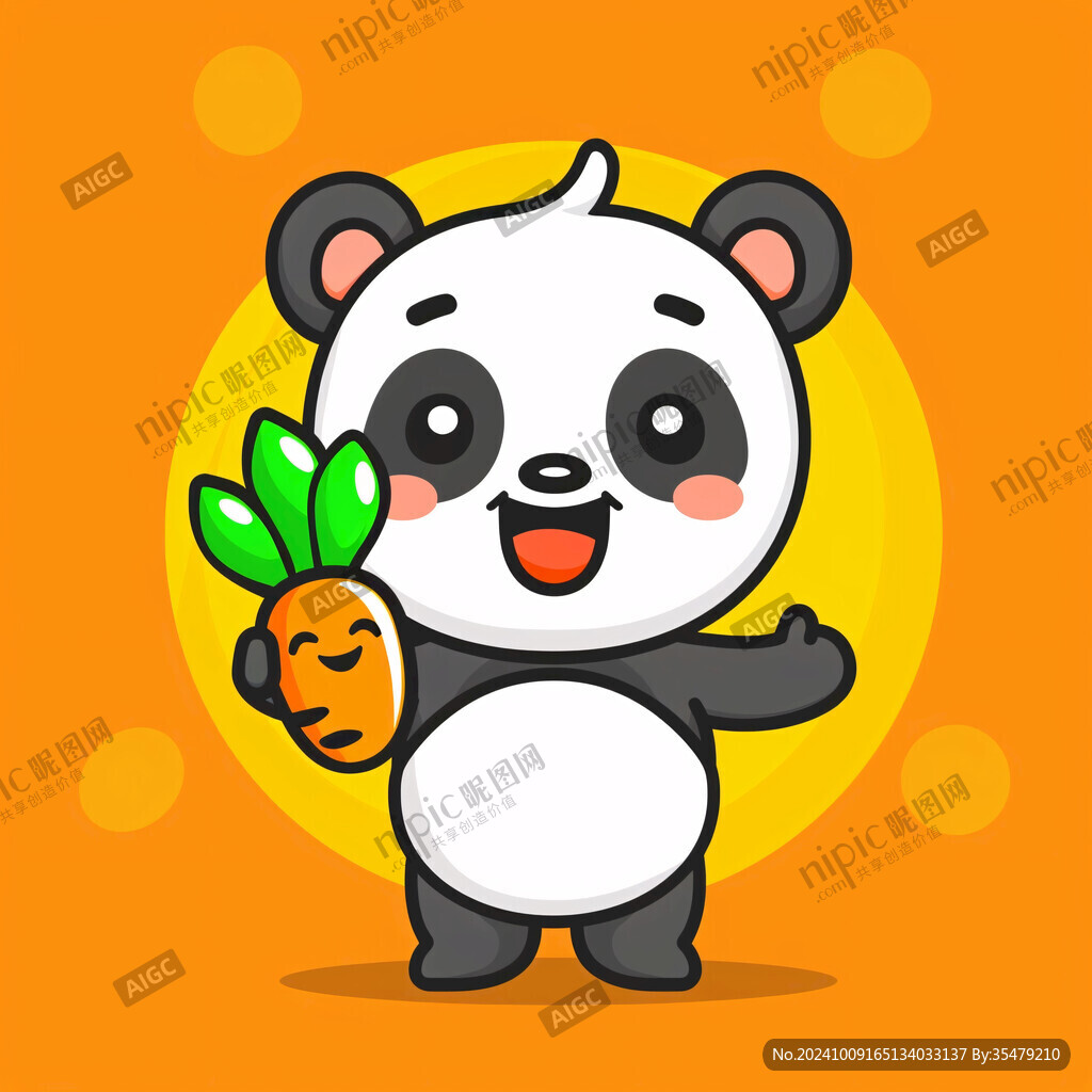 熊貓抱菠蘿圖案