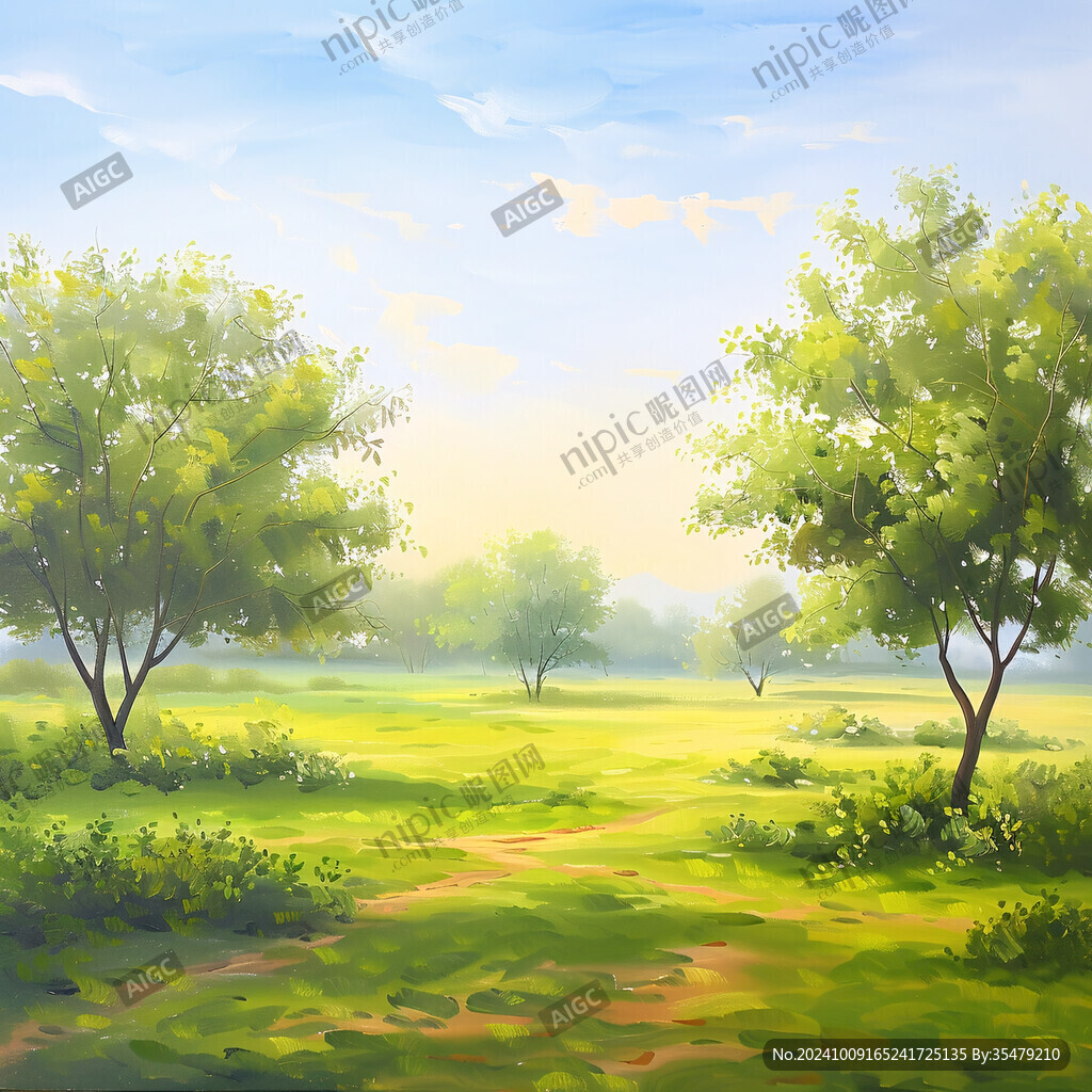 陽光晴朗風(fēng)景插畫
