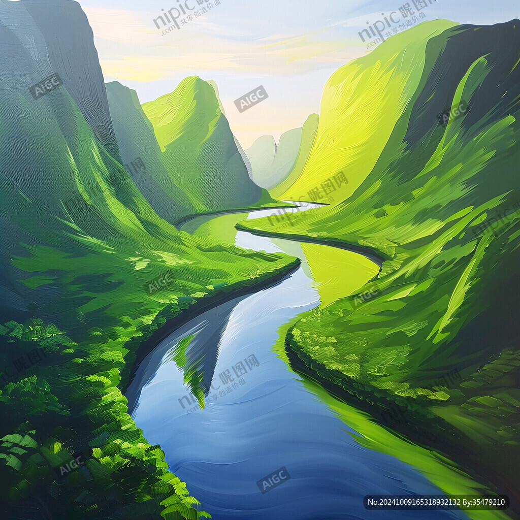 蜿蜒河流山間道路