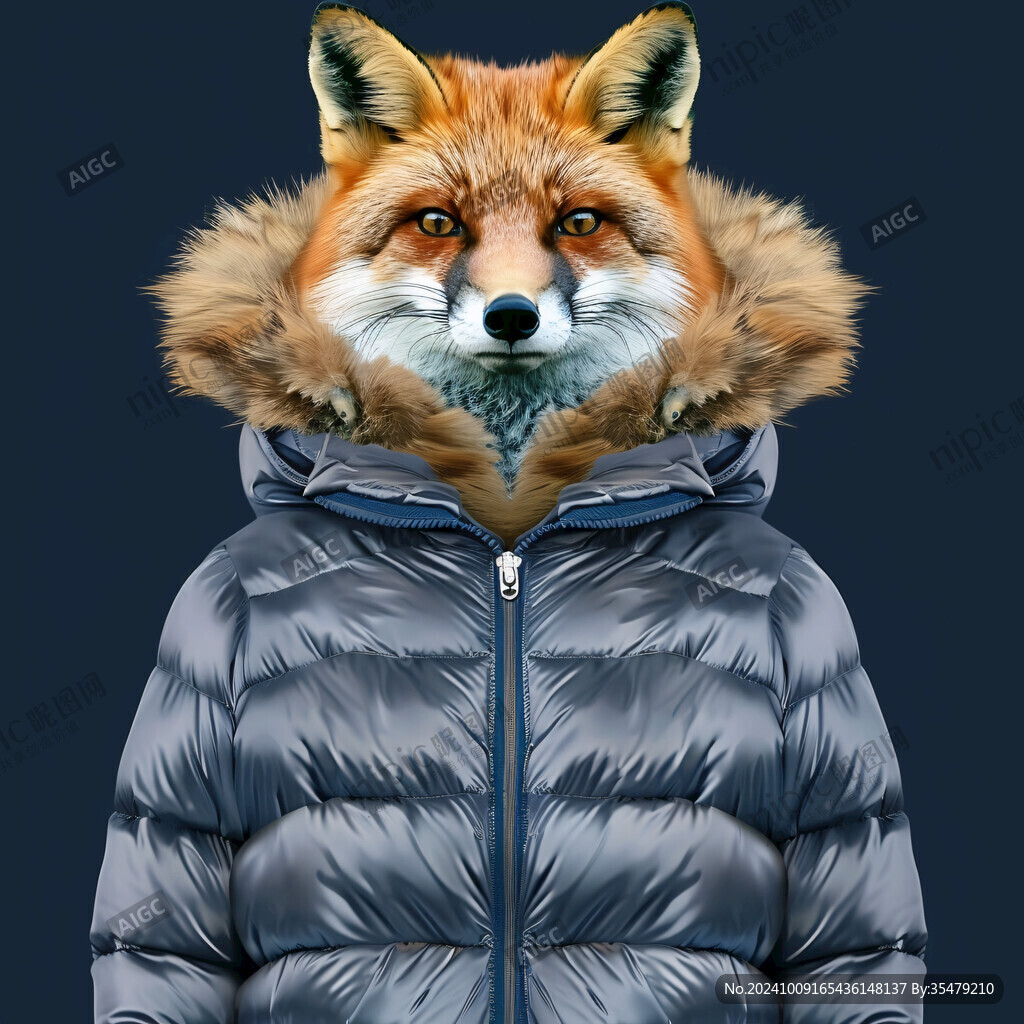 毛絨外套插畫