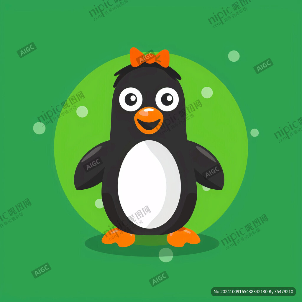 卡通動物企鵝插畫