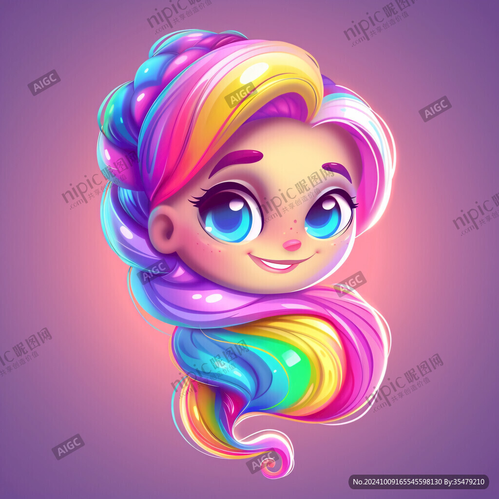 彩虹小馬卡通插畫