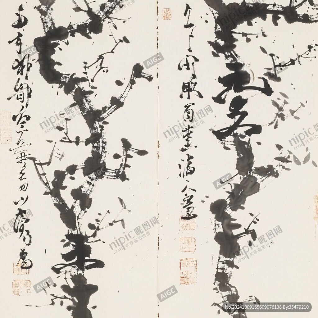 草書五言聯
