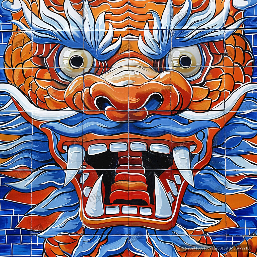 國(guó)潮龍壁畫