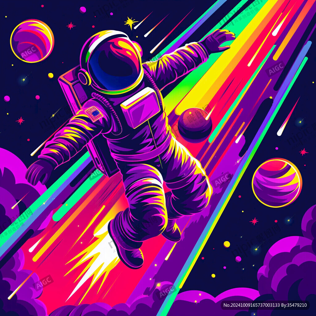 創(chuàng)意彩色繽紛宇宙插畫