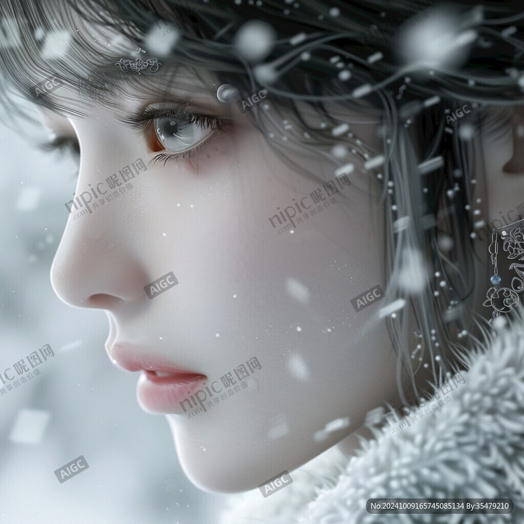 數字美女插畫