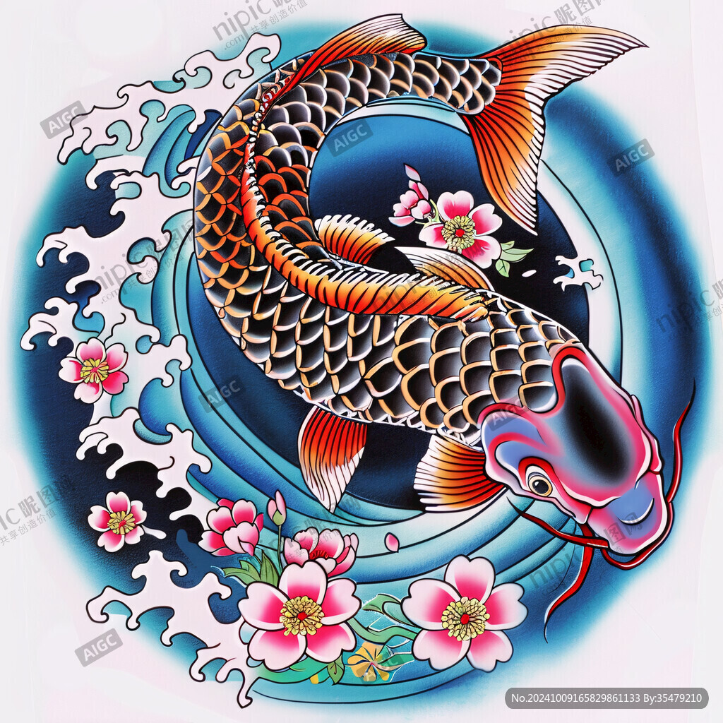 吉祥裝飾插畫如魚得水