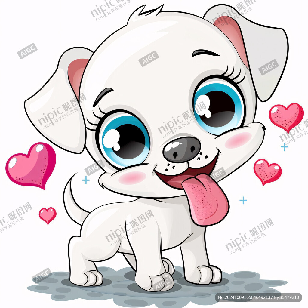 開心小狗插畫