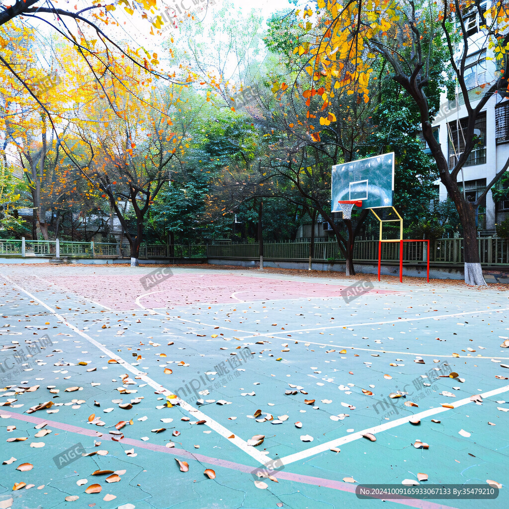 落葉校園風景