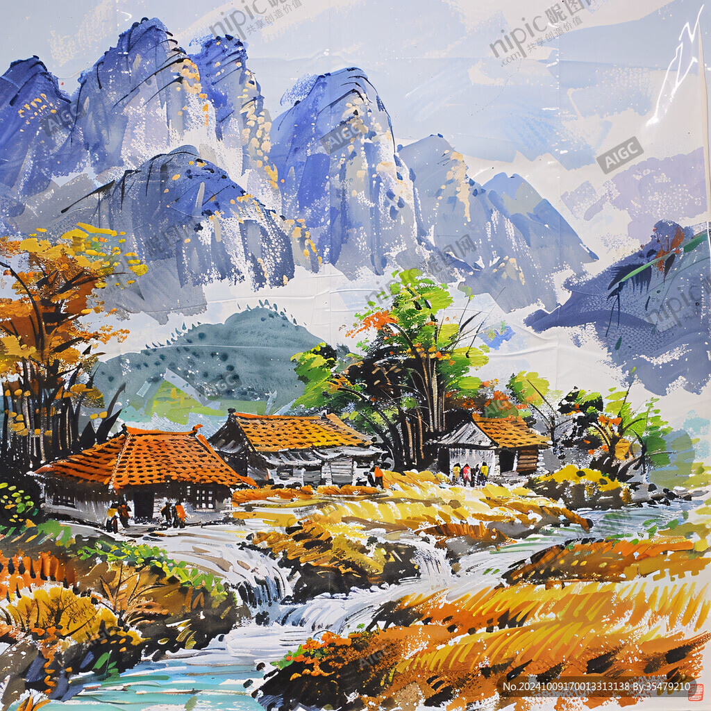 山水風(fēng)景彩繪