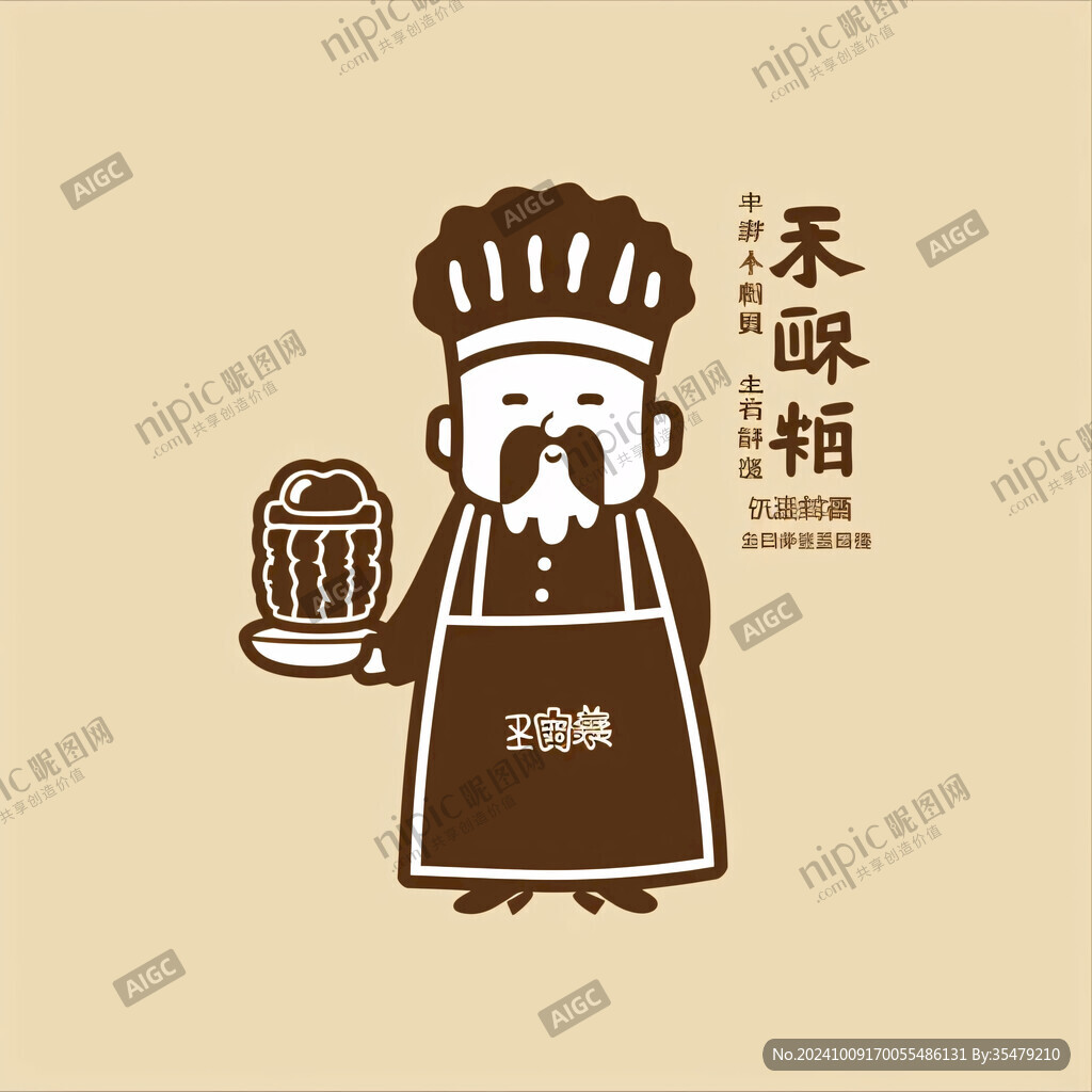 卡通烘焙大叔logo