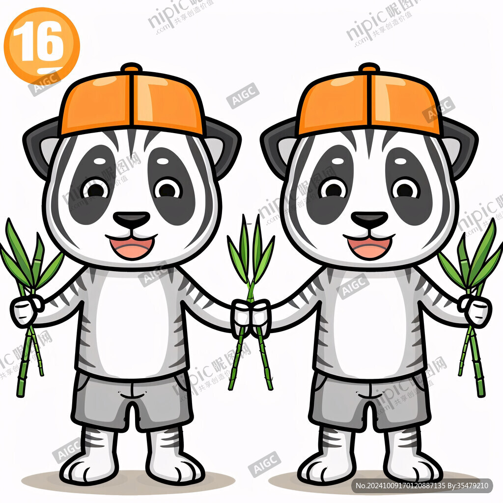 熊貓竹筍插畫
