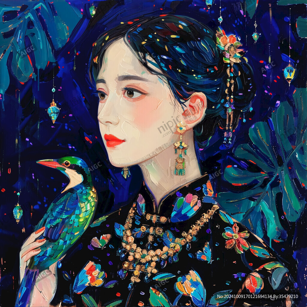 苗族美女插畫