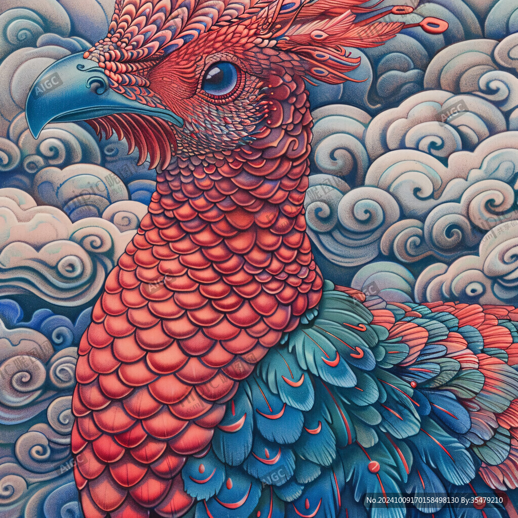 孔雀國潮插畫