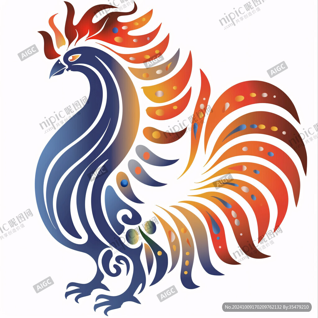 手繪彩色鳳凰