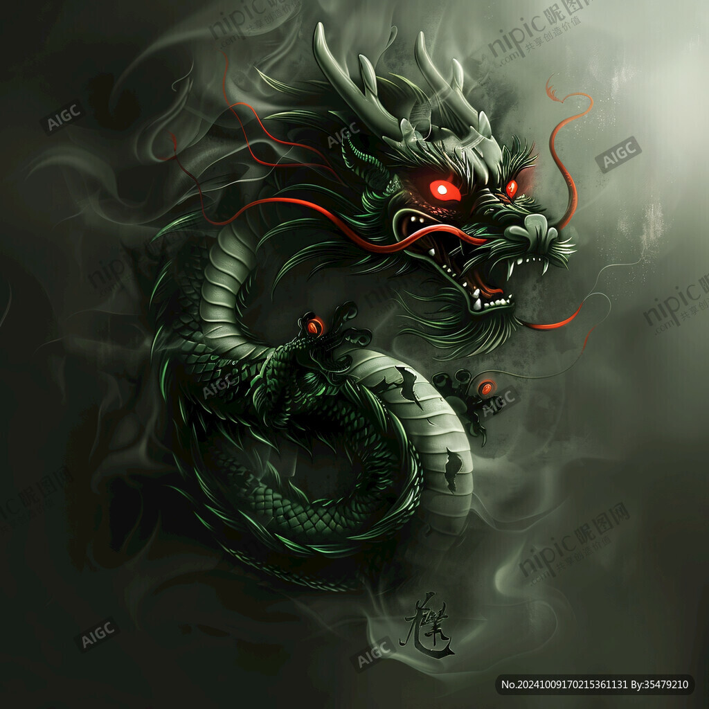 手绘精细高端龙图案 手绘精细高端龙图案
