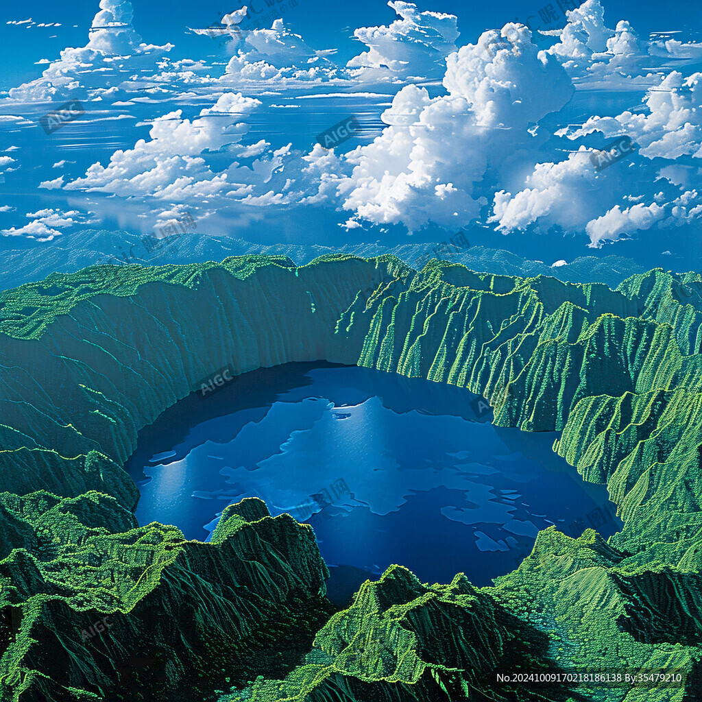 天池地池火山湖泊