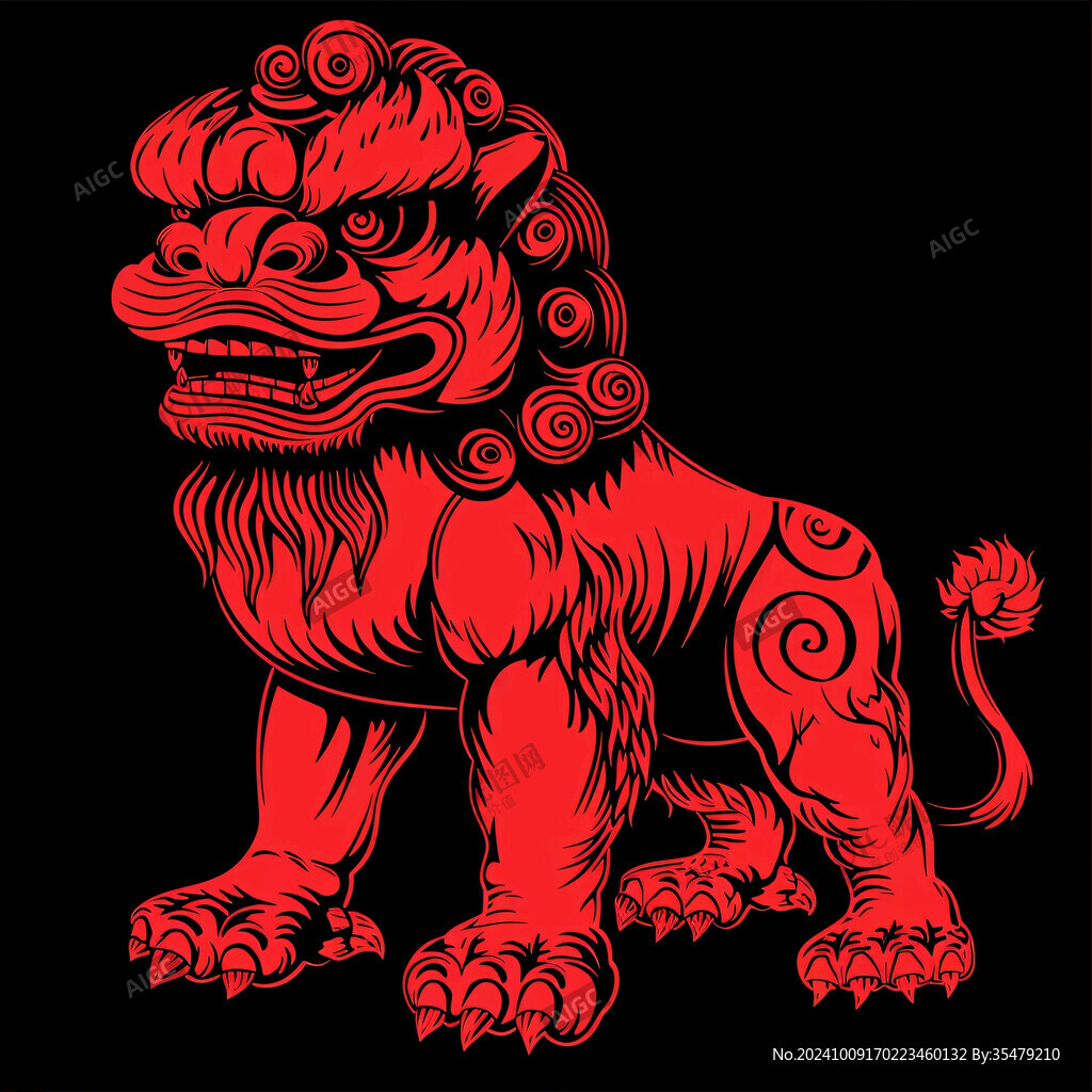 醒獅線條輪廓