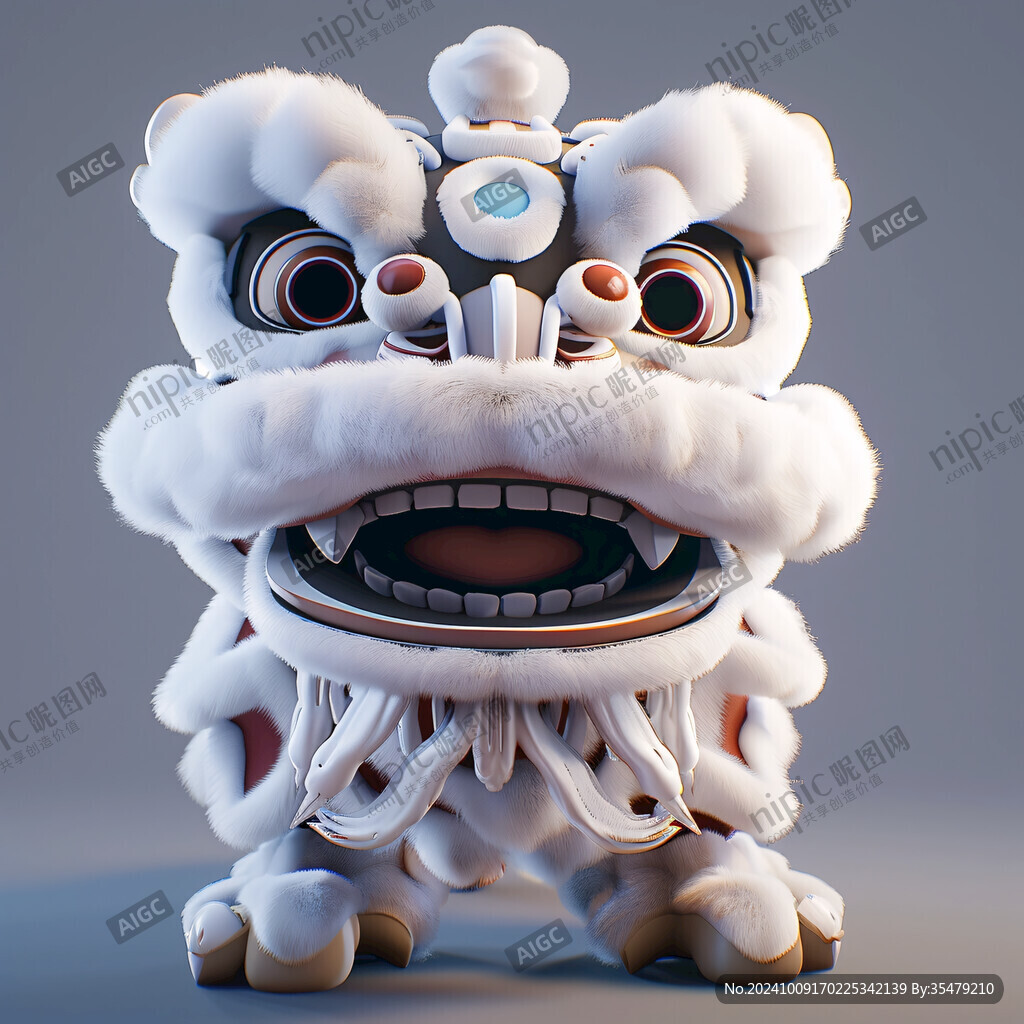 舞獅醒獅舞龍卡通獅子