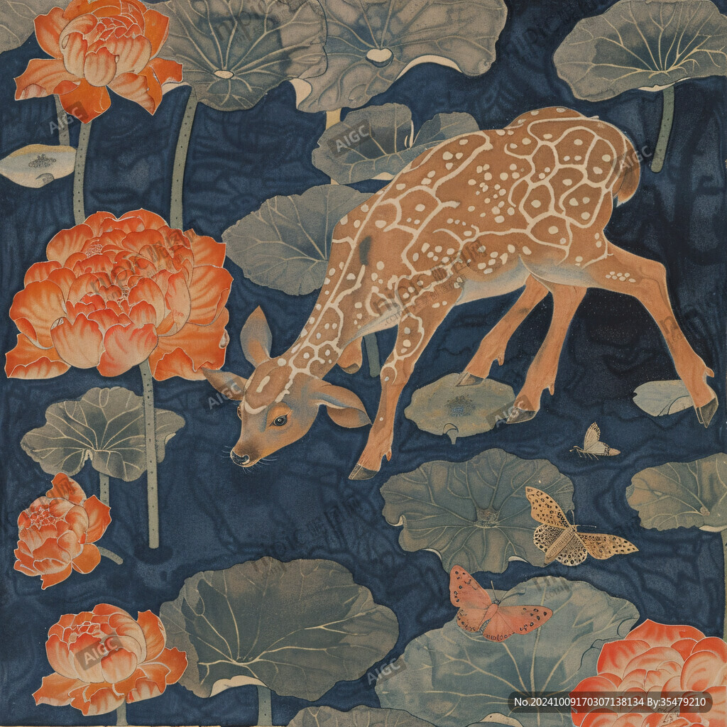 鹿與花插畫(huà)