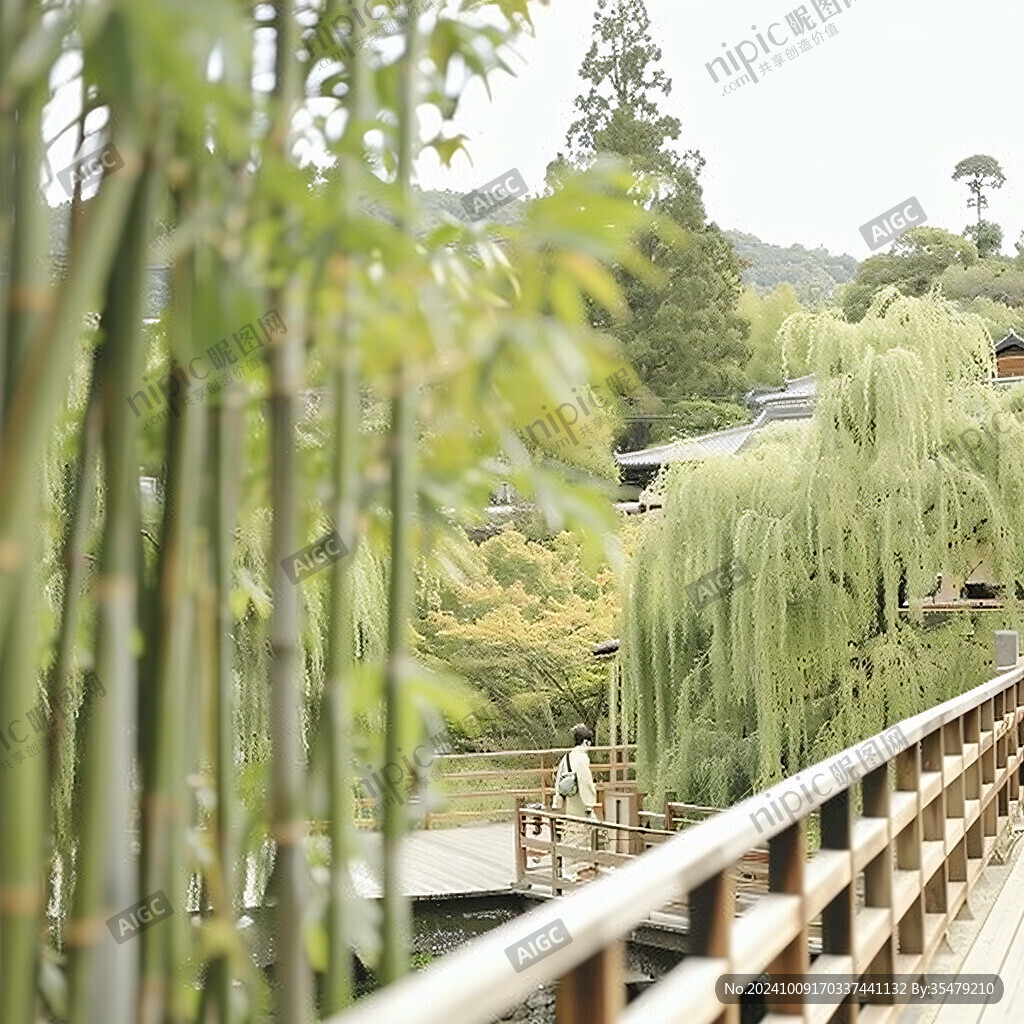 日式園林景觀木橋
