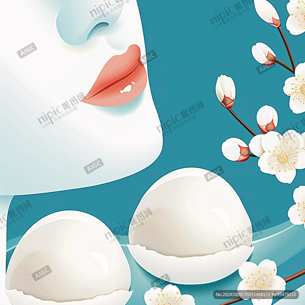 珍珠粉插畫