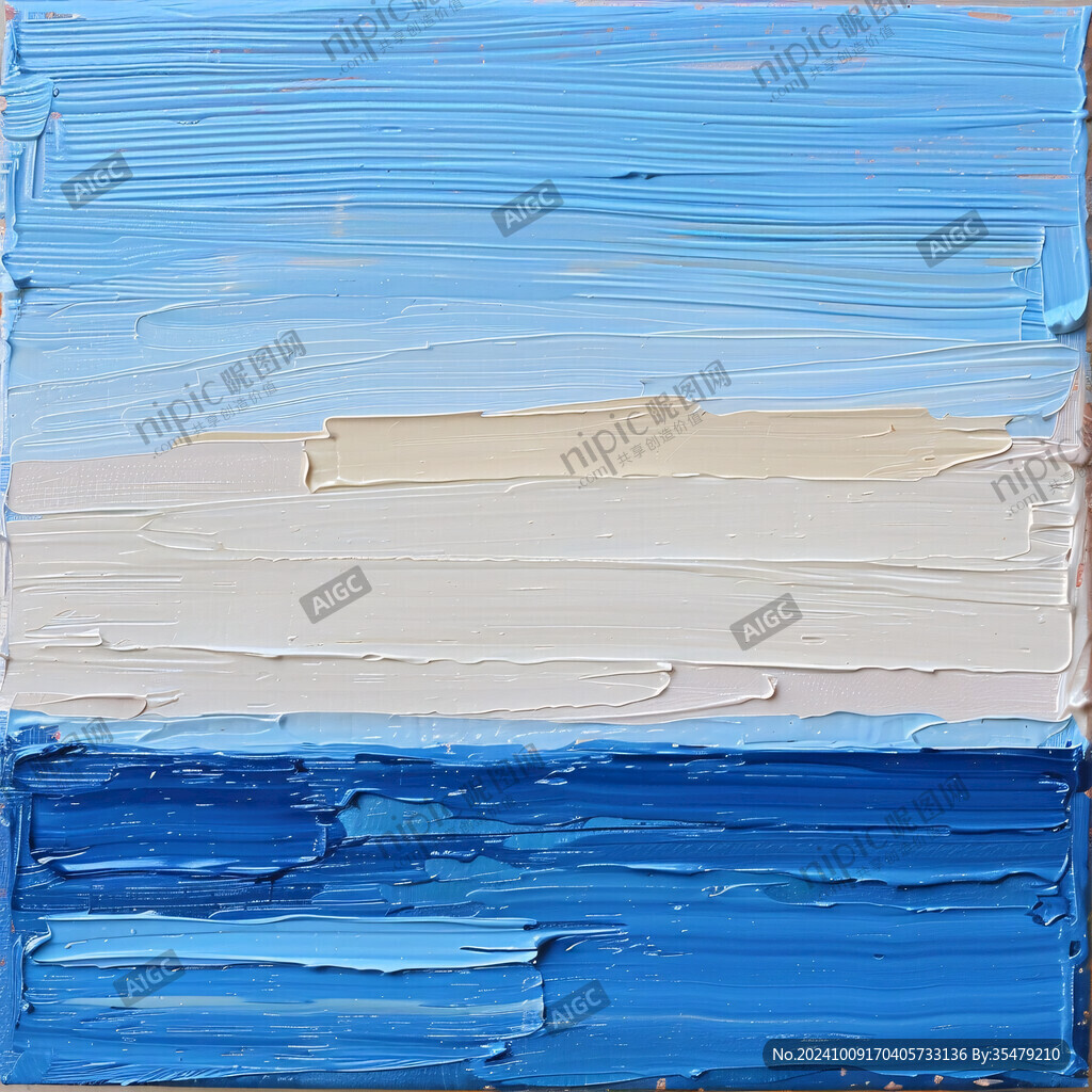 海藍色油畫