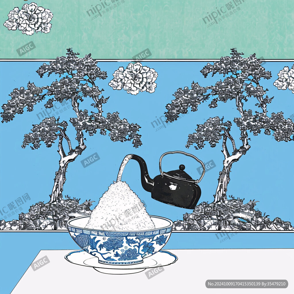 立體畫倒茶圖