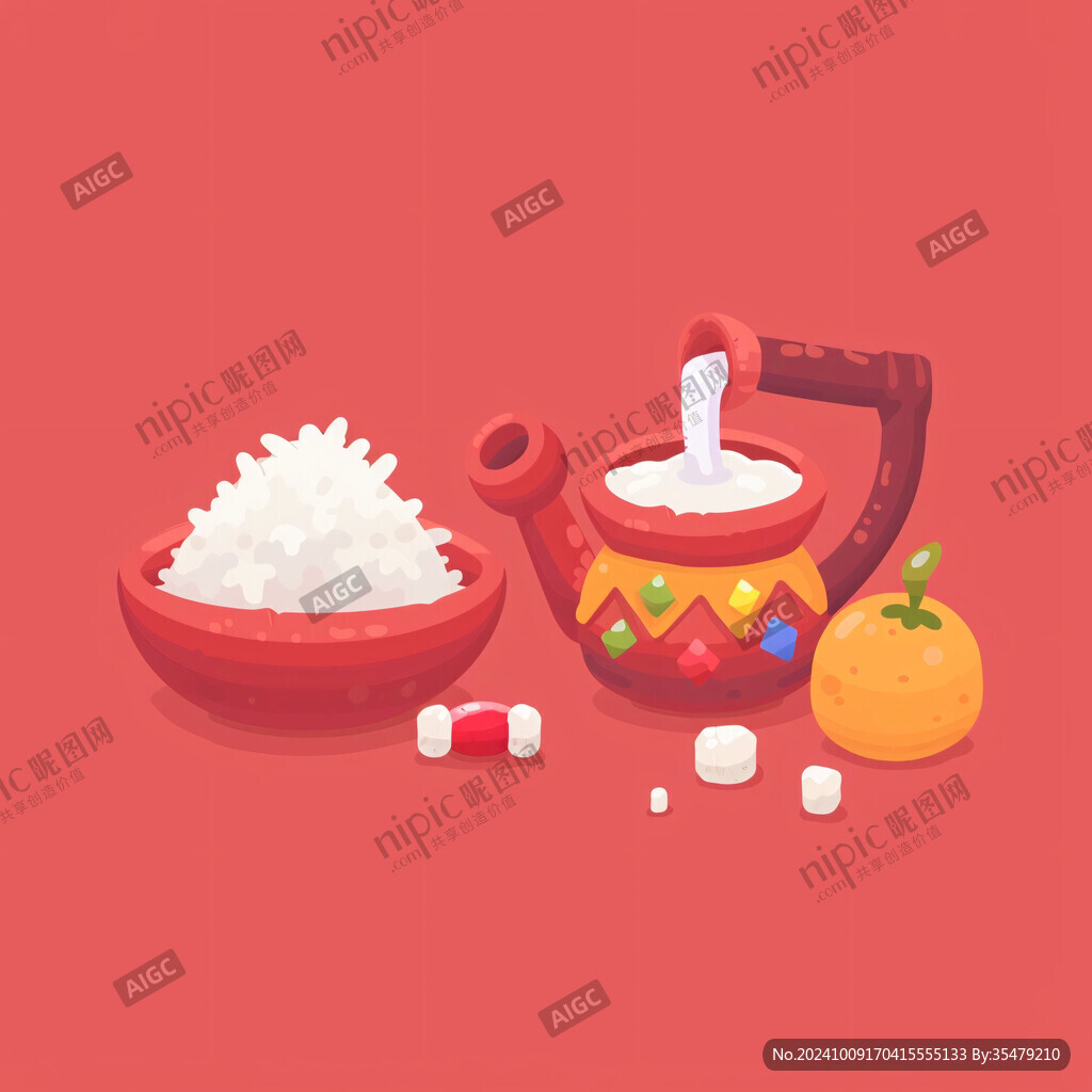 大米蒸煮插畫