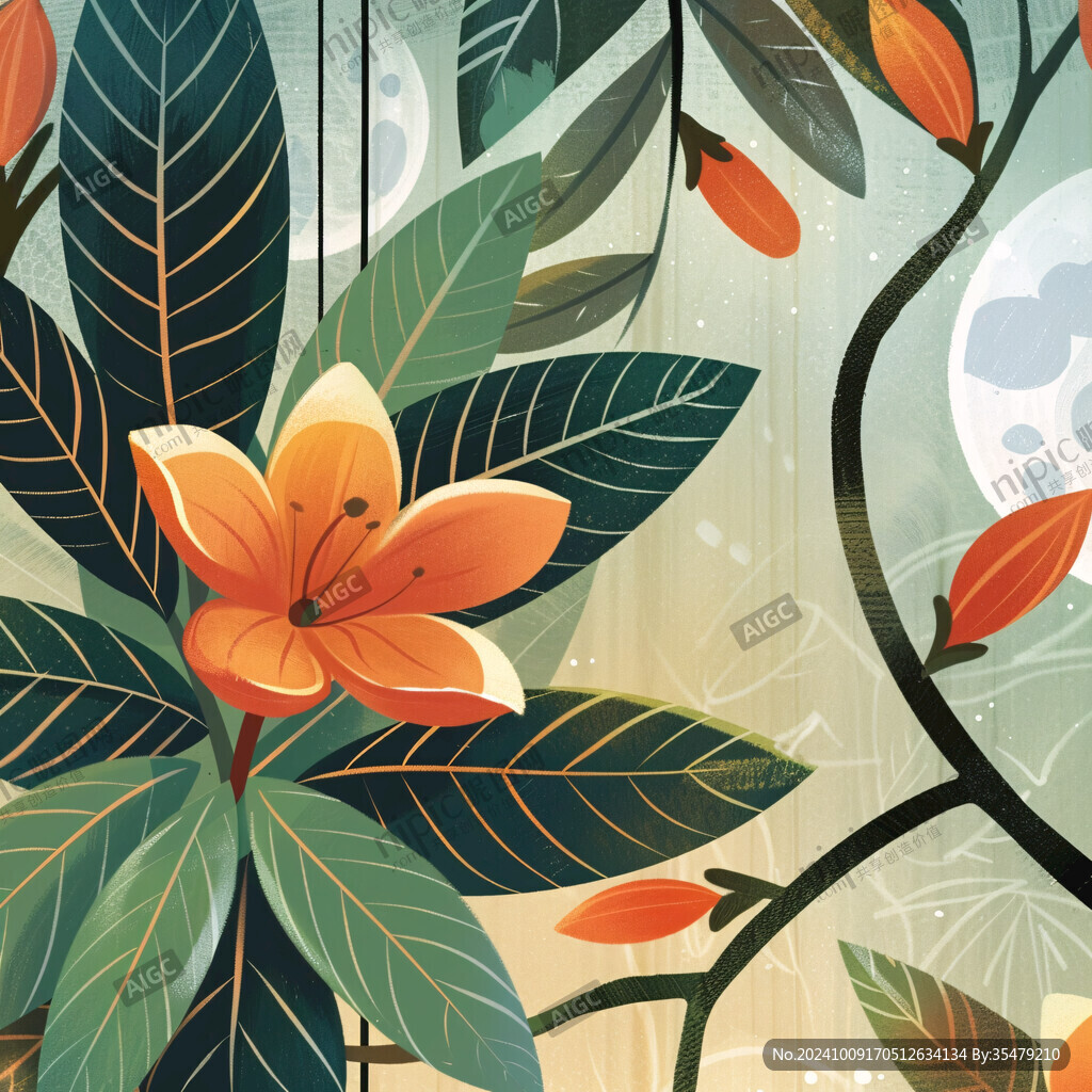植物插畫背景