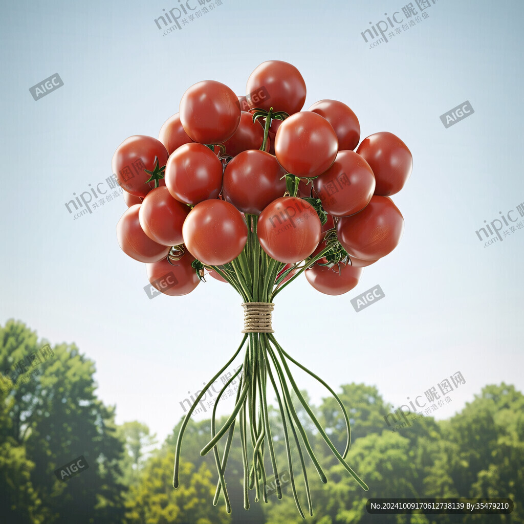 一串紅色的氣球