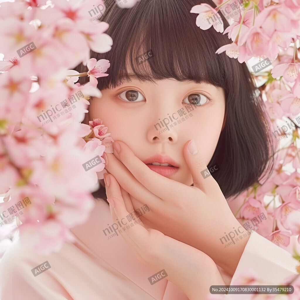 櫻花樹(shù)下的少女