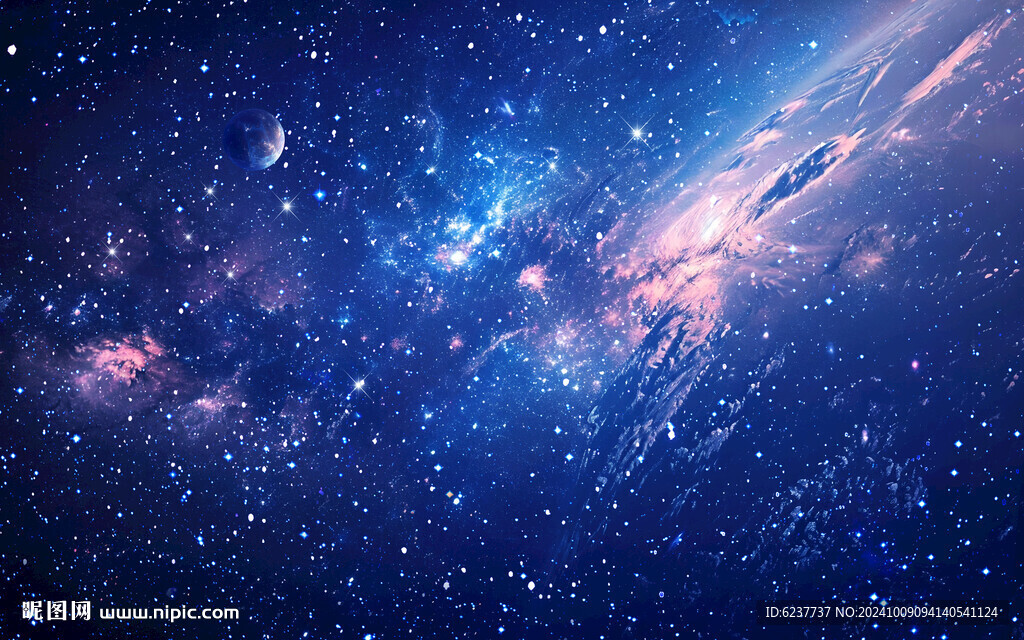 藍色宇宙星空背景墻