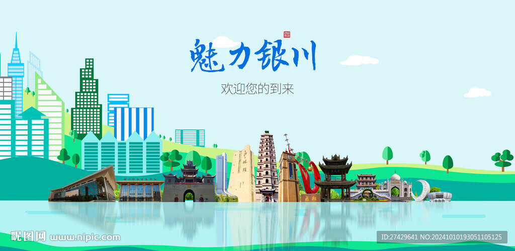 銀川城市旅游展板