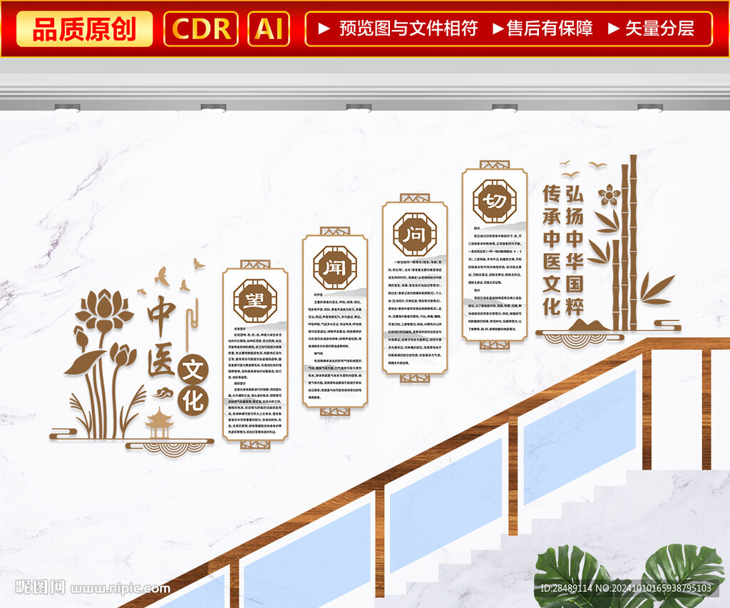 望聞問切樓道文化墻