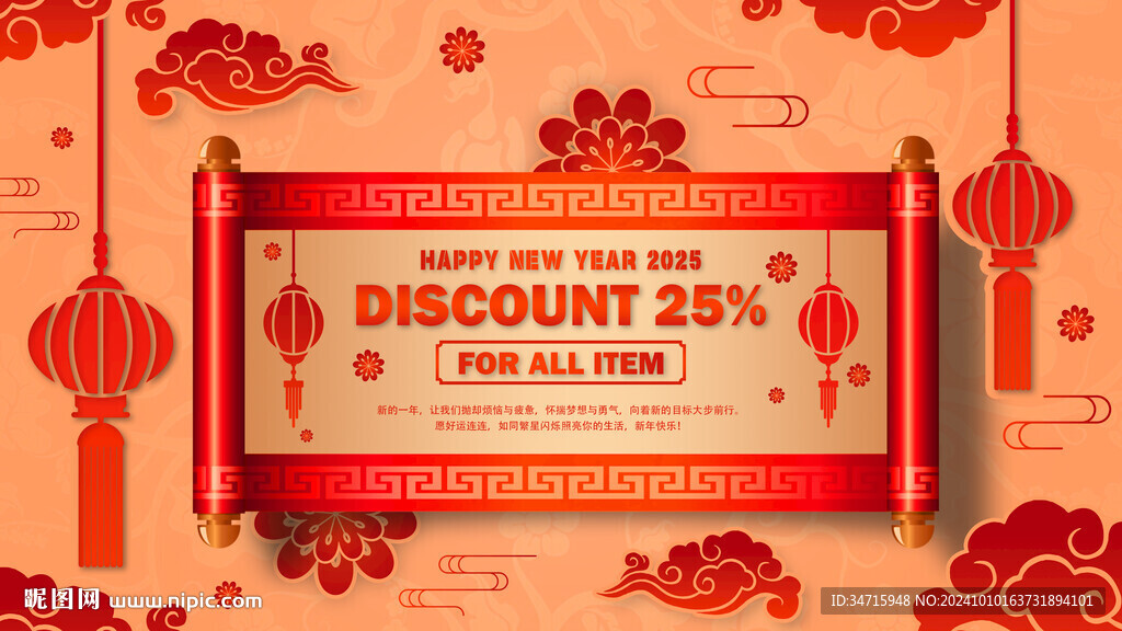 中國風新年快樂海報