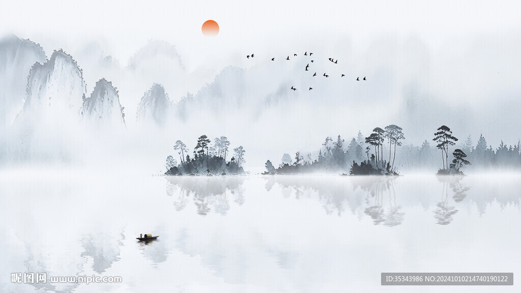 中國山水畫背景