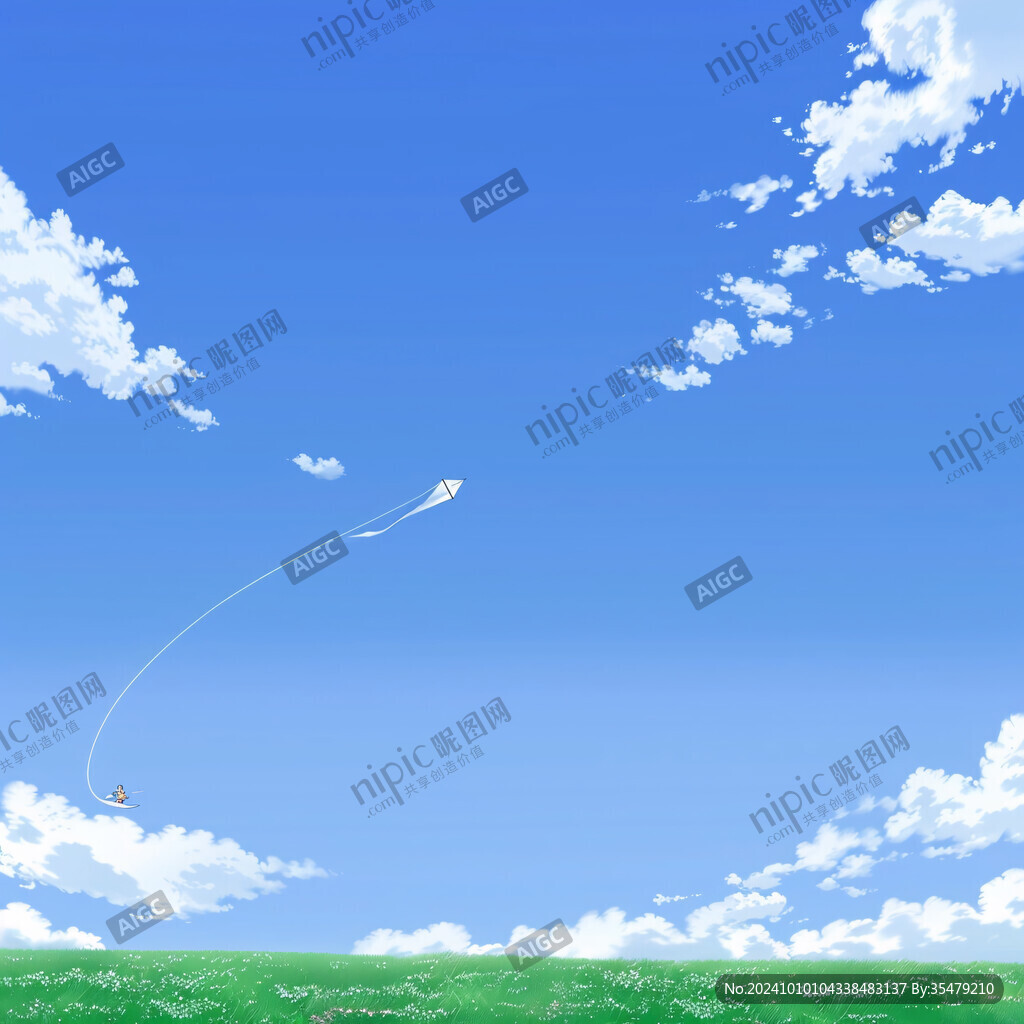 插畫藍天白云