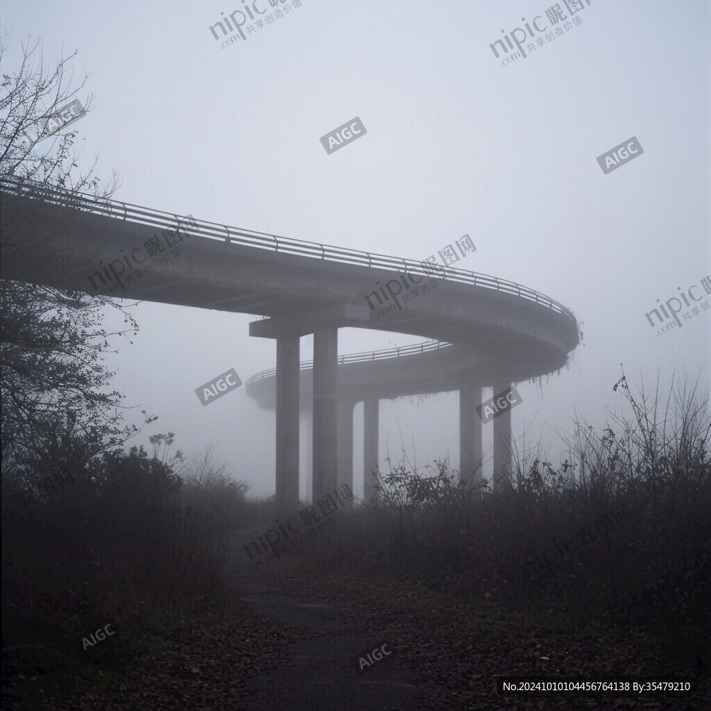 晨霧中的高架橋