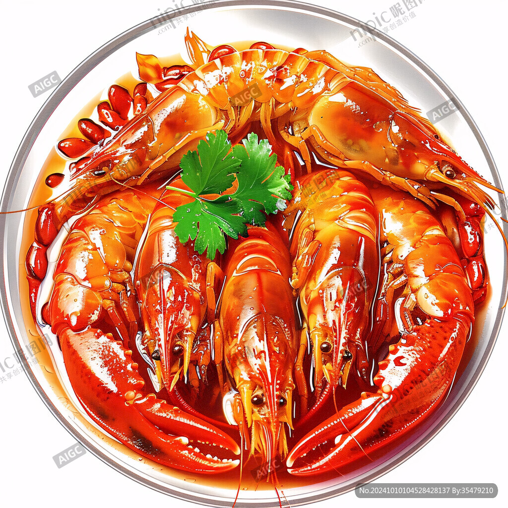 油悶大蝦插畫(huà)