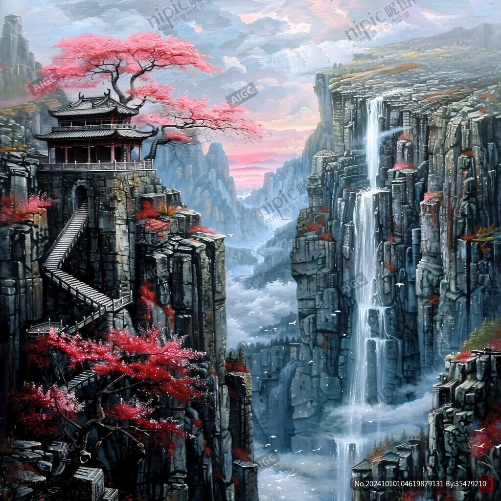 天界曉鐘風(fēng)景插畫