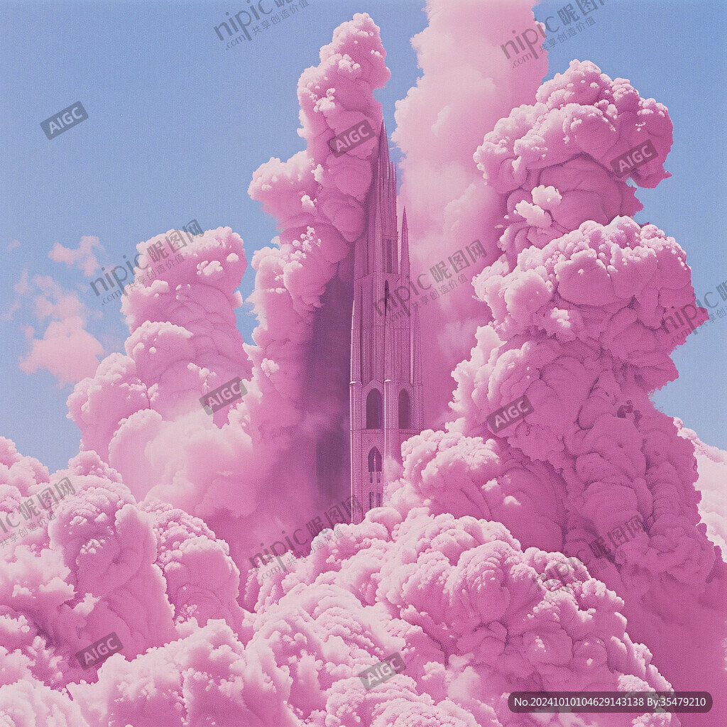 粉色奇幻建筑物