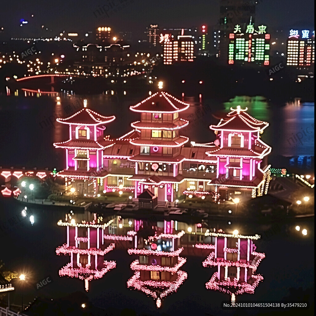 千燈湖夜色全景